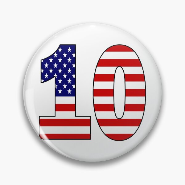 Item preview, Number 10 with USA flag on the background designed and sold by AllShirts21.