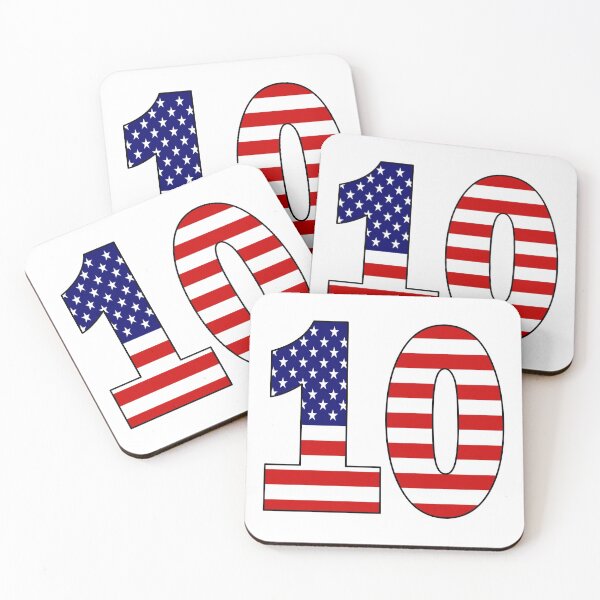 Item preview, Number 10 with USA flag on the background designed and sold by AllShirts21.