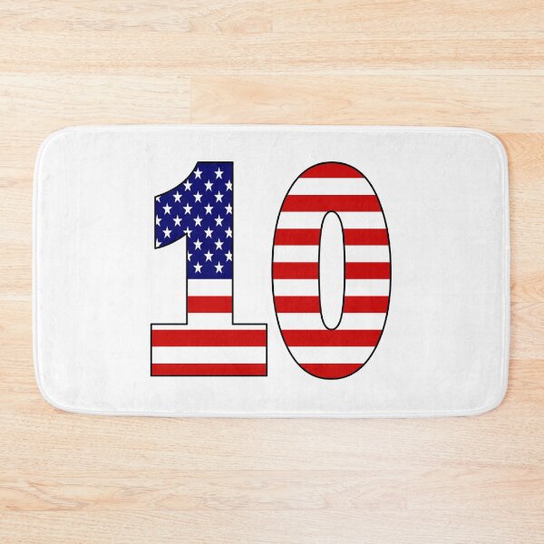 Item preview, Number 10 with USA flag on the background designed and sold by AllShirts21.