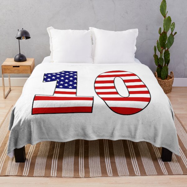 Item preview, Number 10 with USA flag on the background designed and sold by AllShirts21.