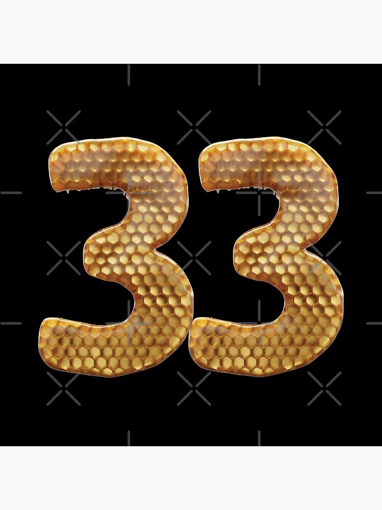 33 Number 3d Honey Numbers Font Art Board Print for Sale by