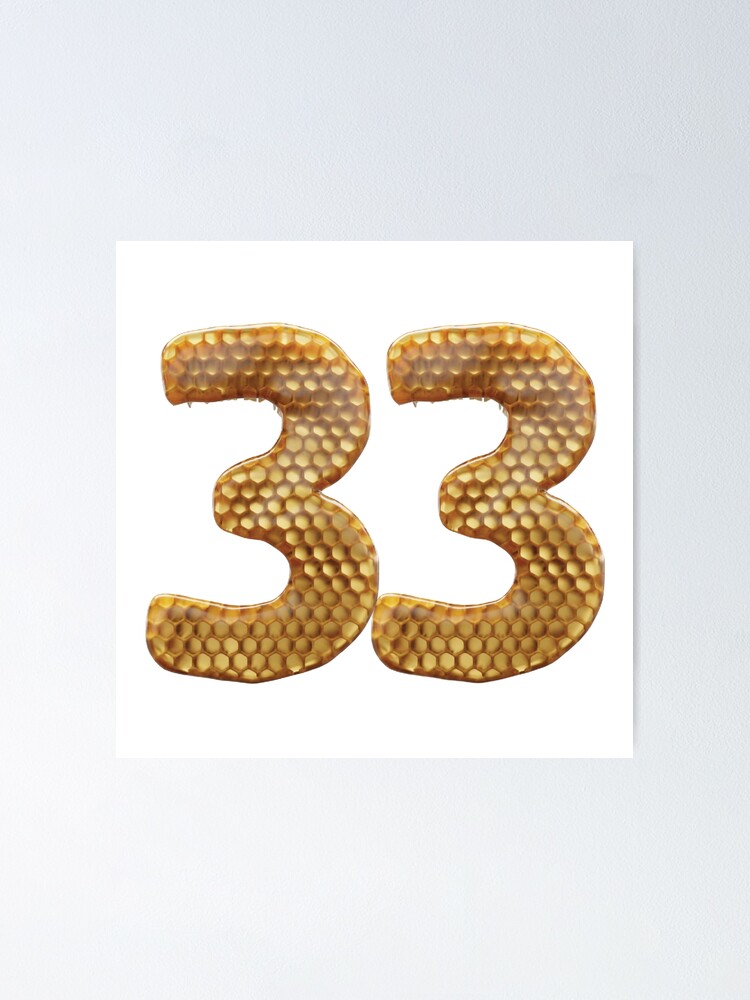 33 Number 3d Honey Numbers Font | Poster
