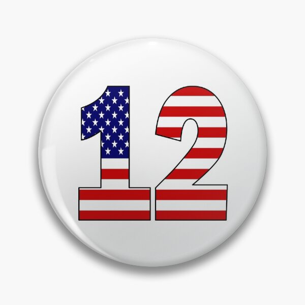 Item preview, Number 12 with USA flag on the background designed and sold by AllShirts21.