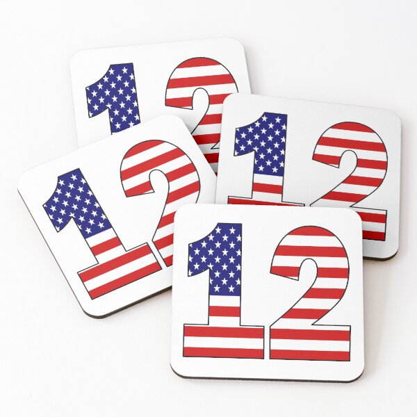 Item preview, Number 12 with USA flag on the background designed and sold by AllShirts21.