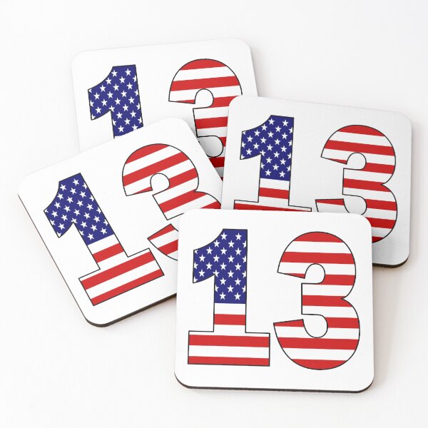 Item preview, Number 13 with USA flag on the background designed and sold by AllShirts21.