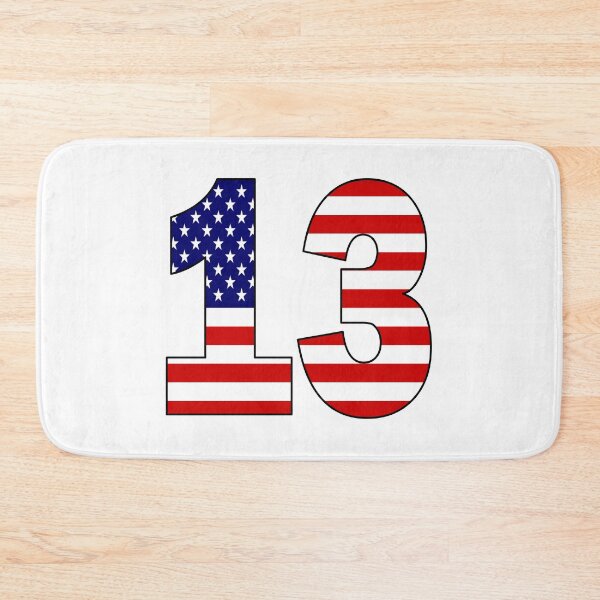 Item preview, Number 13 with USA flag on the background designed and sold by AllShirts21.