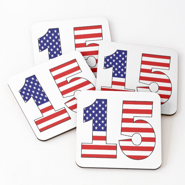 Item preview, Number 15 with USA flag on the background designed and sold by AllShirts21.