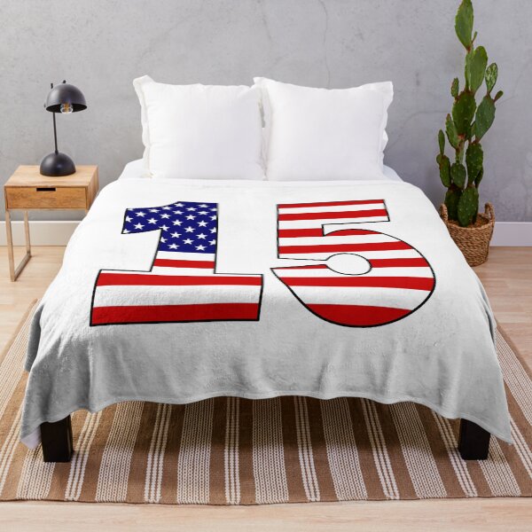 Item preview, Number 15 with USA flag on the background designed and sold by AllShirts21.