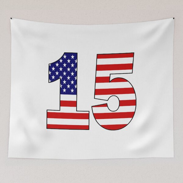 Item preview, Number 15 with USA flag on the background designed and sold by AllShirts21.