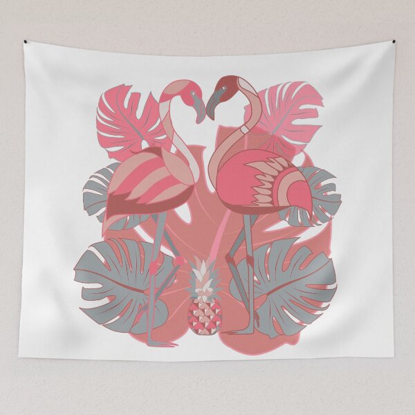 Item preview, two flamingos and pineapple designed and sold by AvotArt.