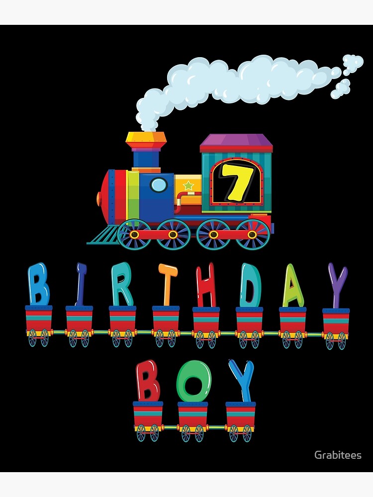 7th Birthday girl boy t-shirt 7 years old party gift Art Print by Grabitees