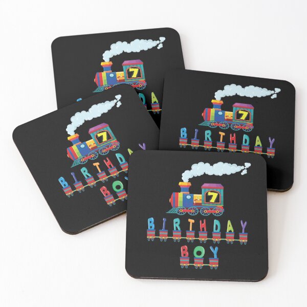 Item preview, 7th Birthday Boy Train 7 Years Old Kid Railway B-day Party graphic designed and sold by Grabitees.