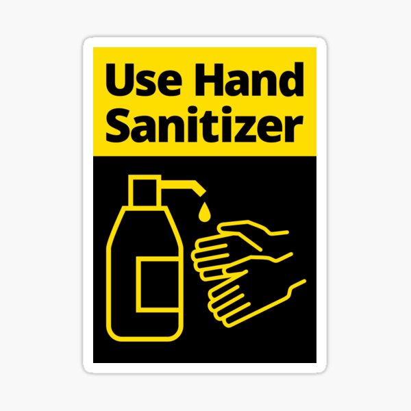 Item preview, Use Hand Sanitizer sign - Yellow and Black designed and sold by SocialShop.