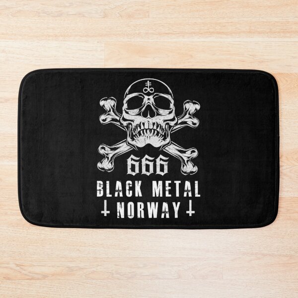 Item preview, Black Metal Norway Skull with bones gift designed and sold by Kuma518.