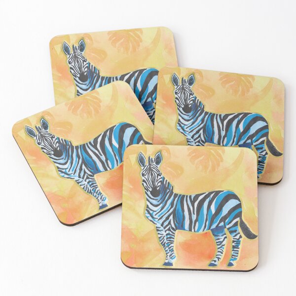Zebra Sunset Coasters (Set of 4)