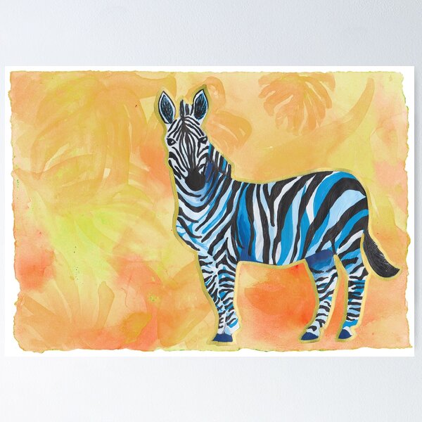 Zebra Sunset Poster