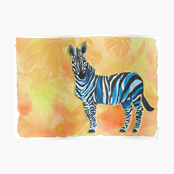 Zebra Sunset Poster