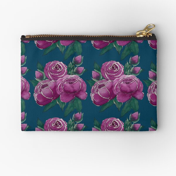 Rose and Peonies Zipper Pouch
