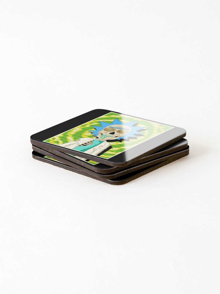 Alternate view of rick and morty skull Coasters (Set of 4)