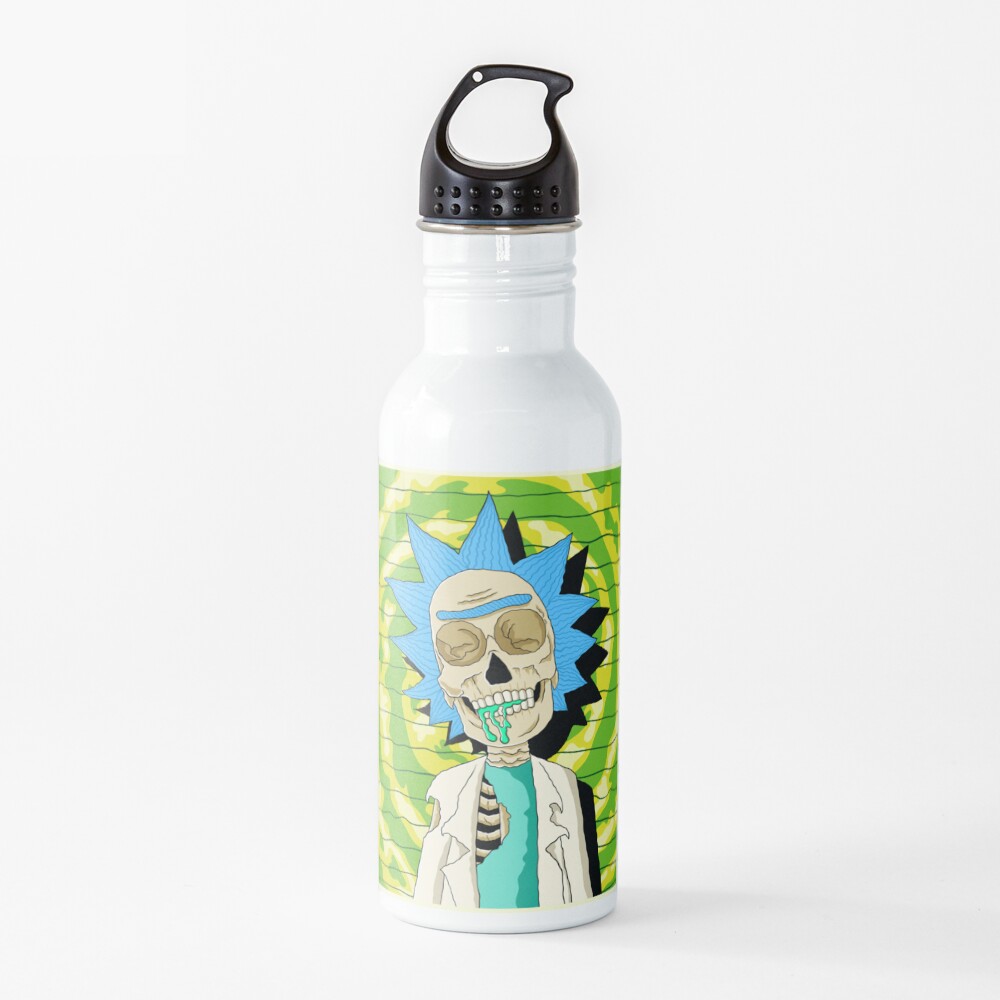 rick and morty skull Water Bottle