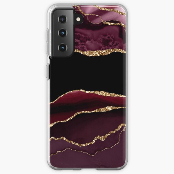 Burgundy & Gold Agate Texture 11 Samsung Galaxy Soft Case