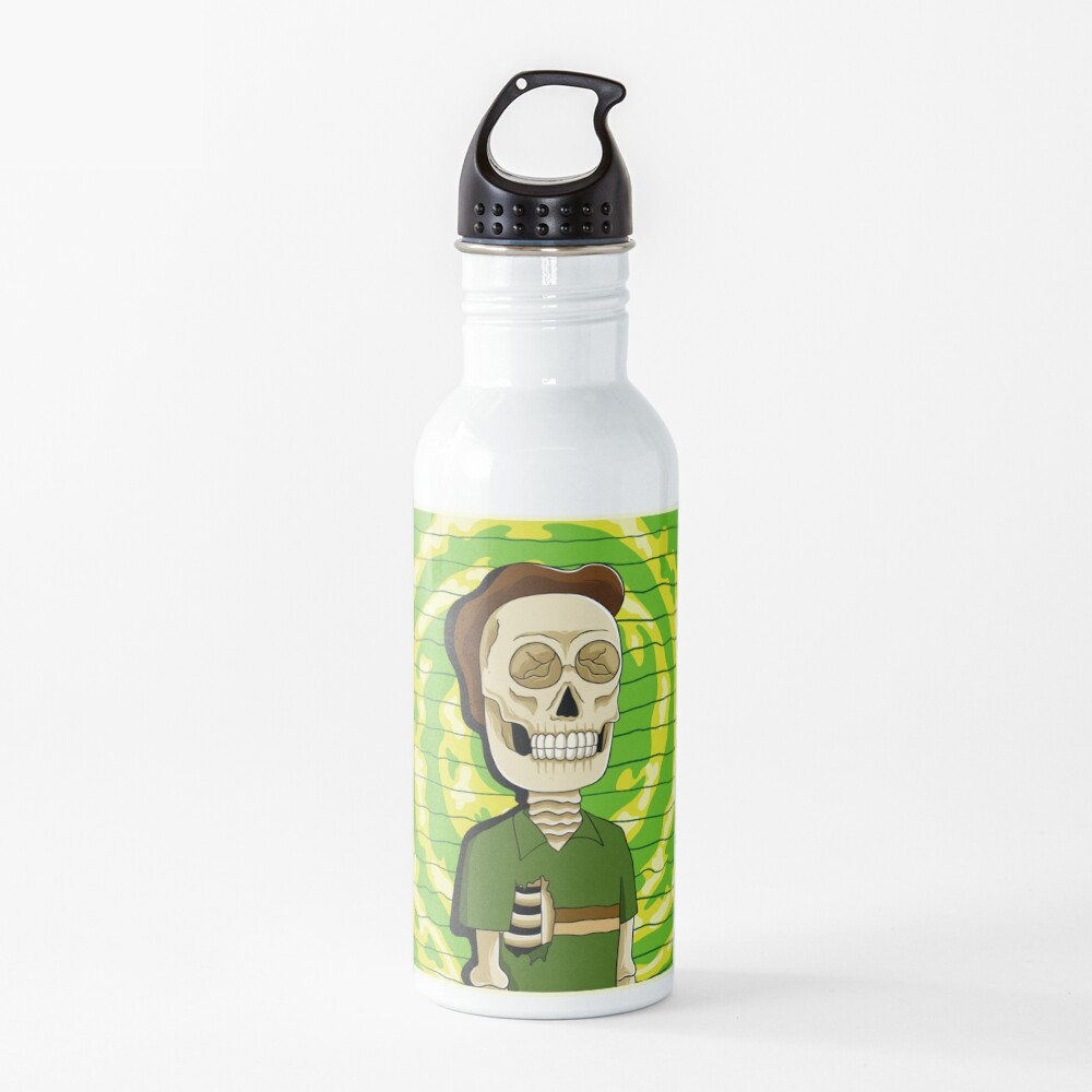 jerry rick and morty skull Water Bottle