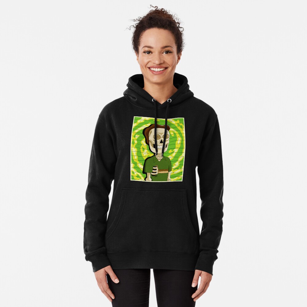 jerry rick and morty skull Pullover Hoodie