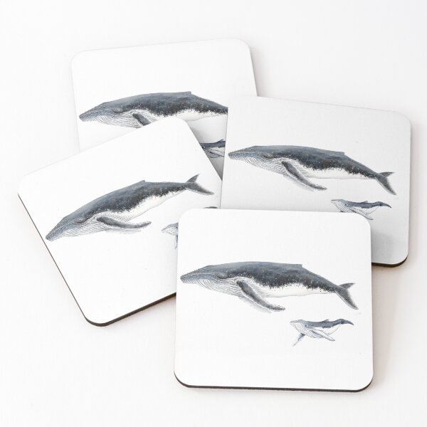 Aperçu de l'œuvre Baleine à bosse mère et bébé baleine Megaptera novaeangliae créée et vendue par chloeyzoard.