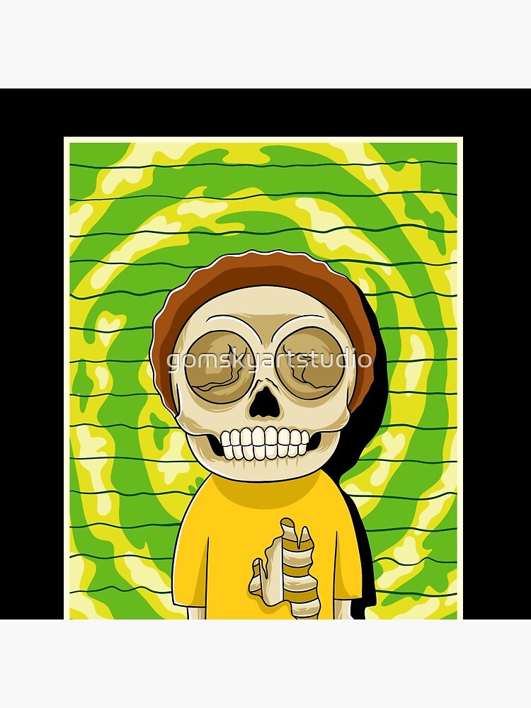 morty rick and morty skull by gomskyartstudio