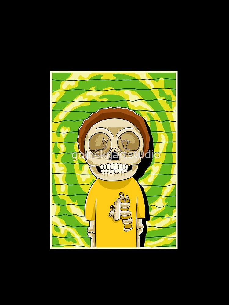 morty rick and morty skull by gomskyartstudio