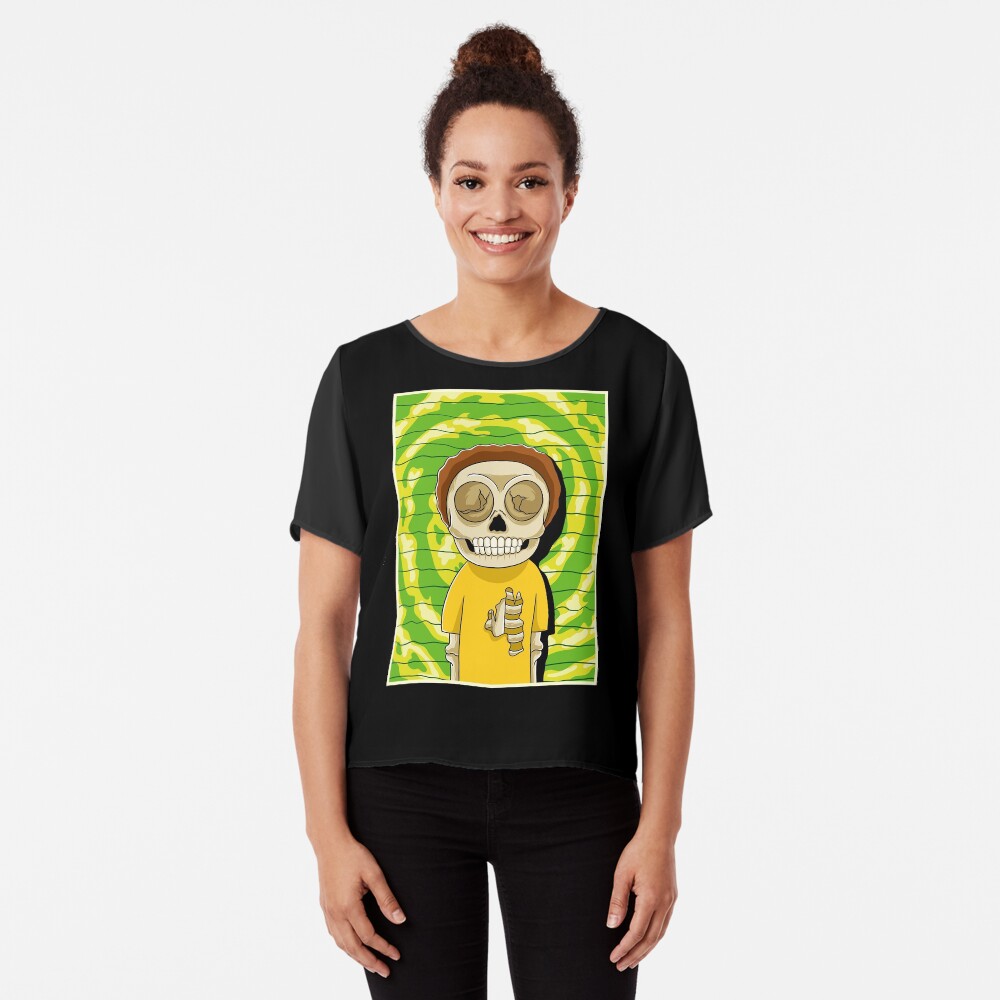 morty rick and morty skull Chiffon Top