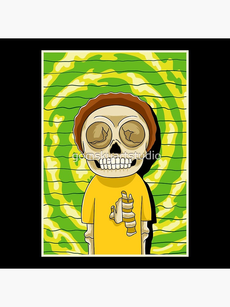 morty rick and morty skull by gomskyartstudio