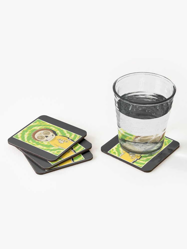 Alternate view of morty rick and morty skull Coasters (Set of 4)