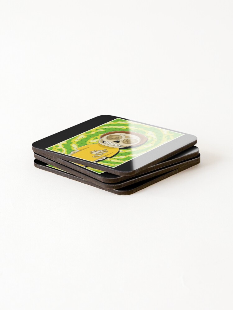 Alternate view of morty rick and morty skull Coasters (Set of 4)