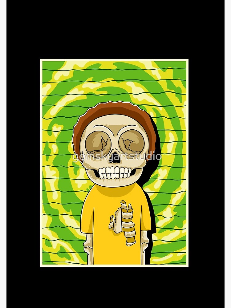 morty rick and morty skull by gomskyartstudio