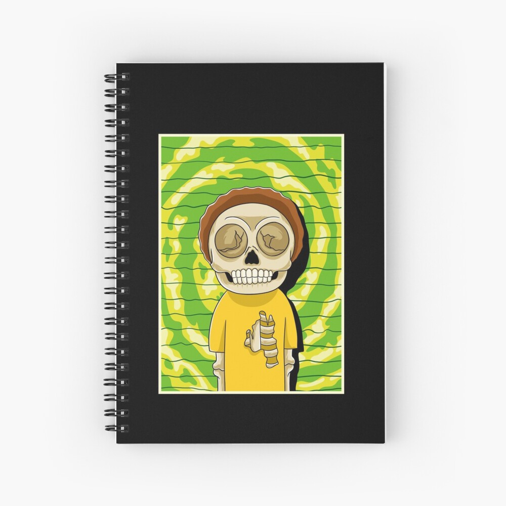 morty rick and morty skull Spiral Notebook