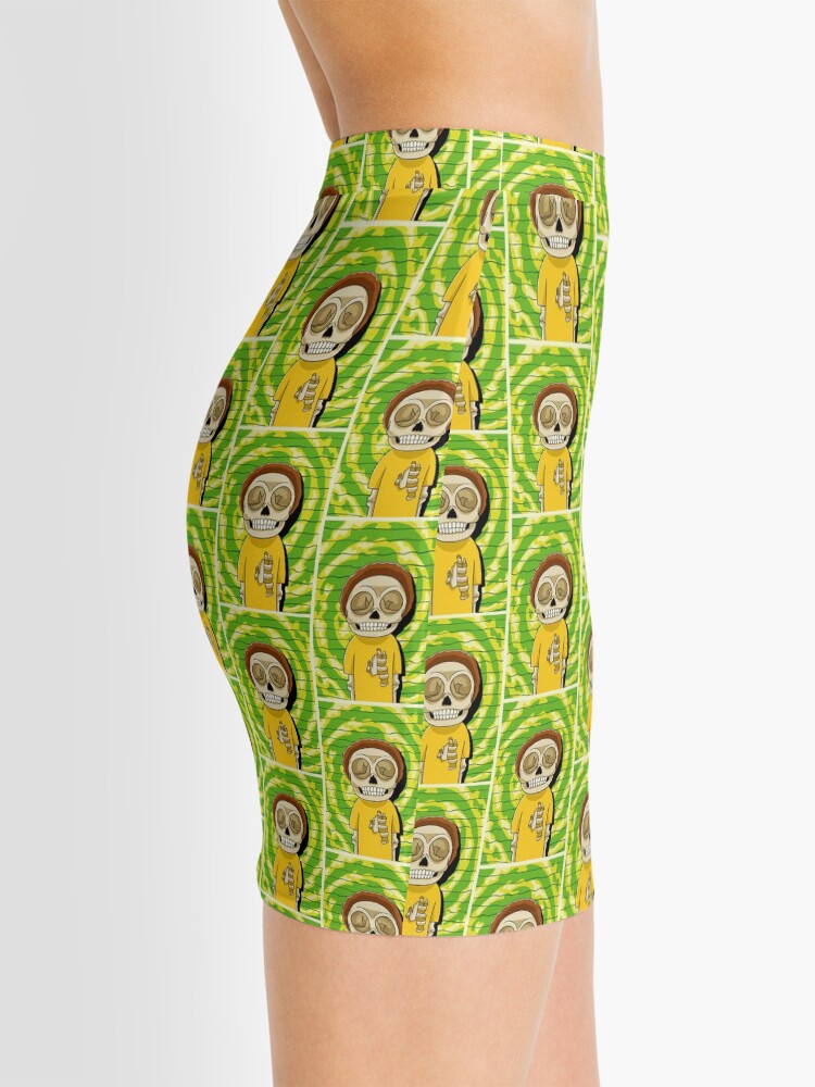 Alternate view of morty rick and morty skull Mini Skirt