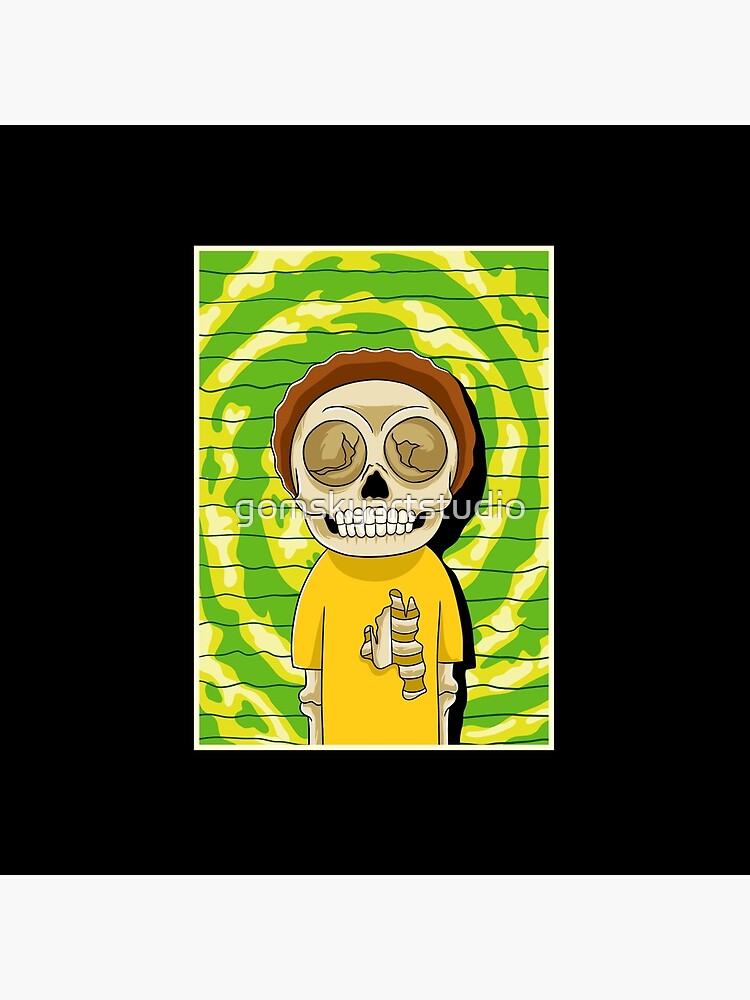 morty rick and morty skull by gomskyartstudio
