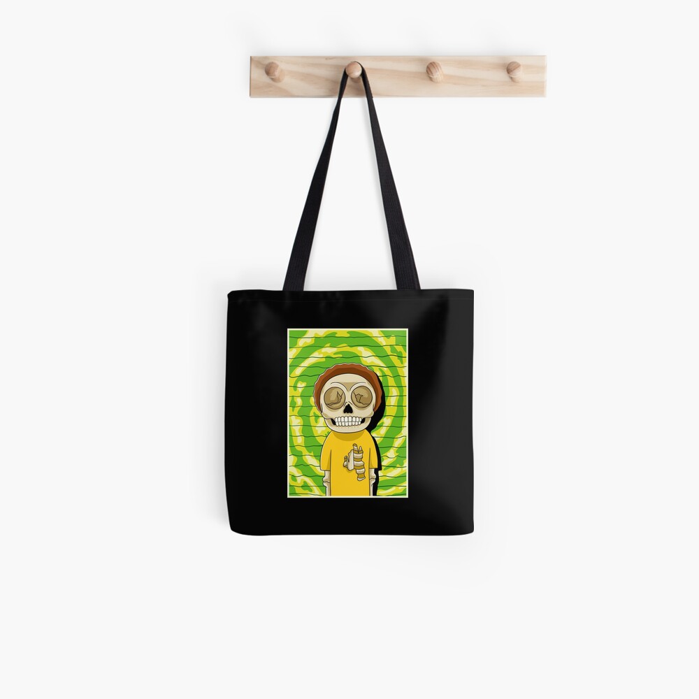 morty rick and morty skull Tote Bag