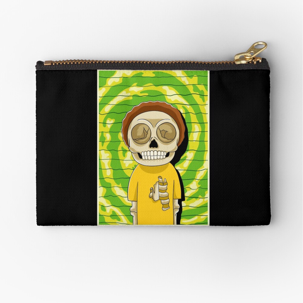 morty rick and morty skull Zipper Pouch