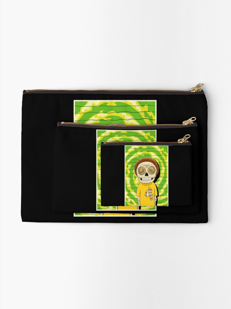 Alternate view of morty rick and morty skull Zipper Pouch