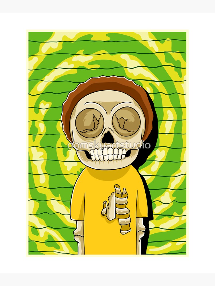 morty rick and morty skull by gomskyartstudio