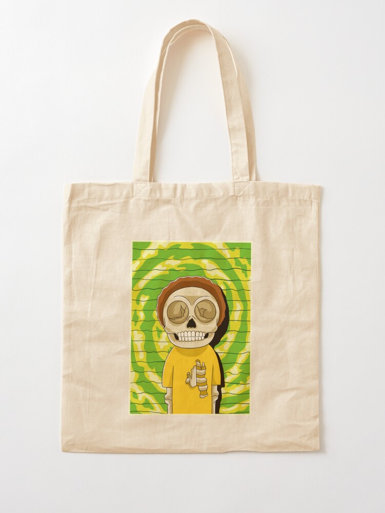 Alternate view of morty rick and morty skull Tote Bag