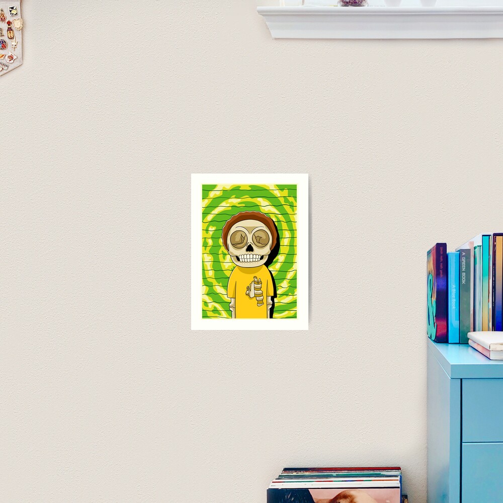morty rick and morty skull Art Print