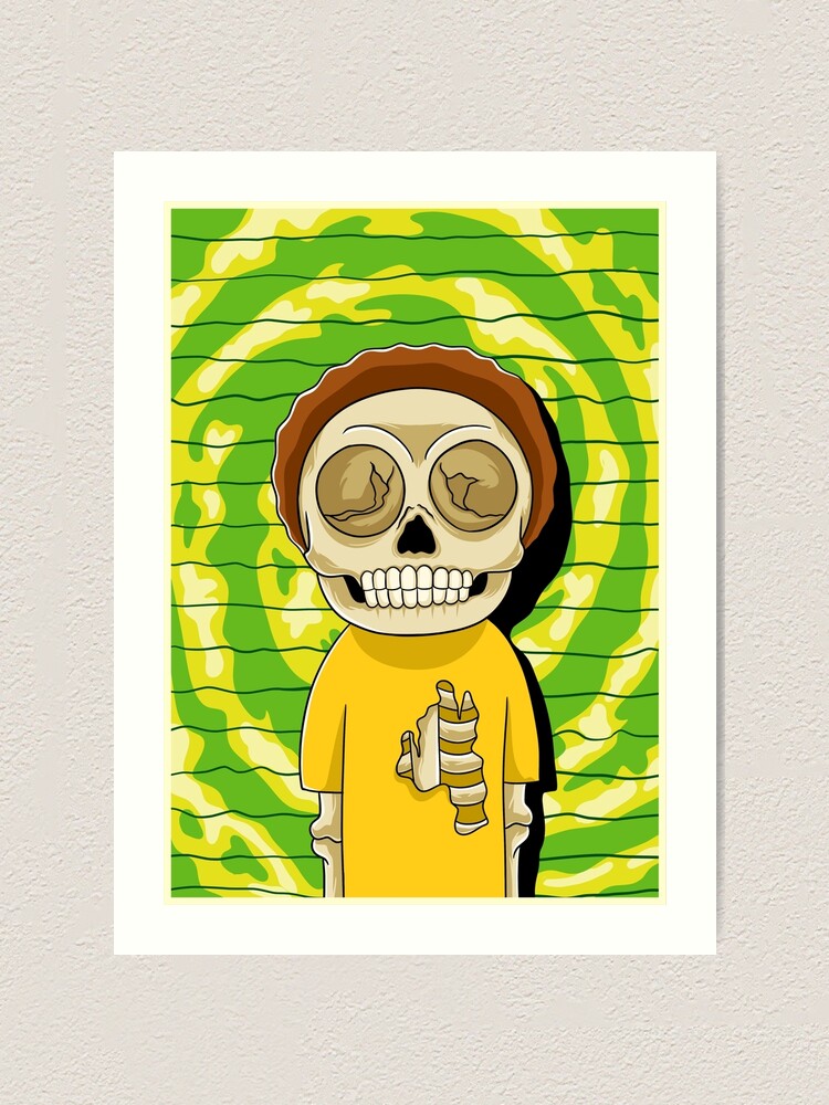 Alternate view of morty rick and morty skull Art Print