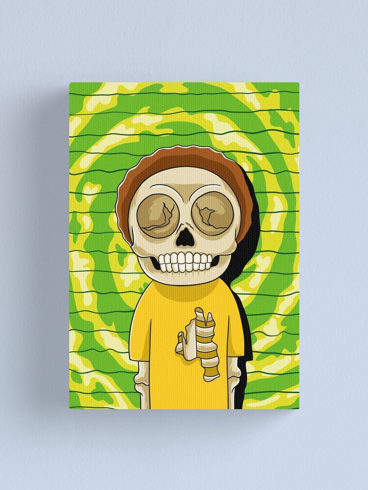 Alternate view of morty rick and morty skull Canvas Print