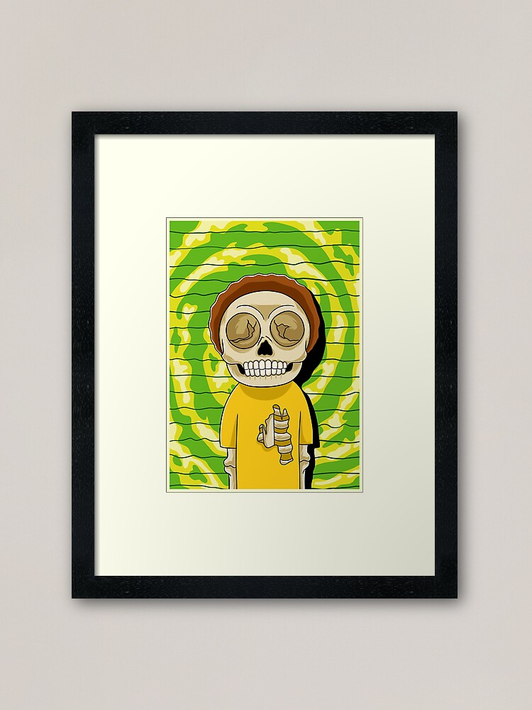 Alternate view of morty rick and morty skull Framed Art Print