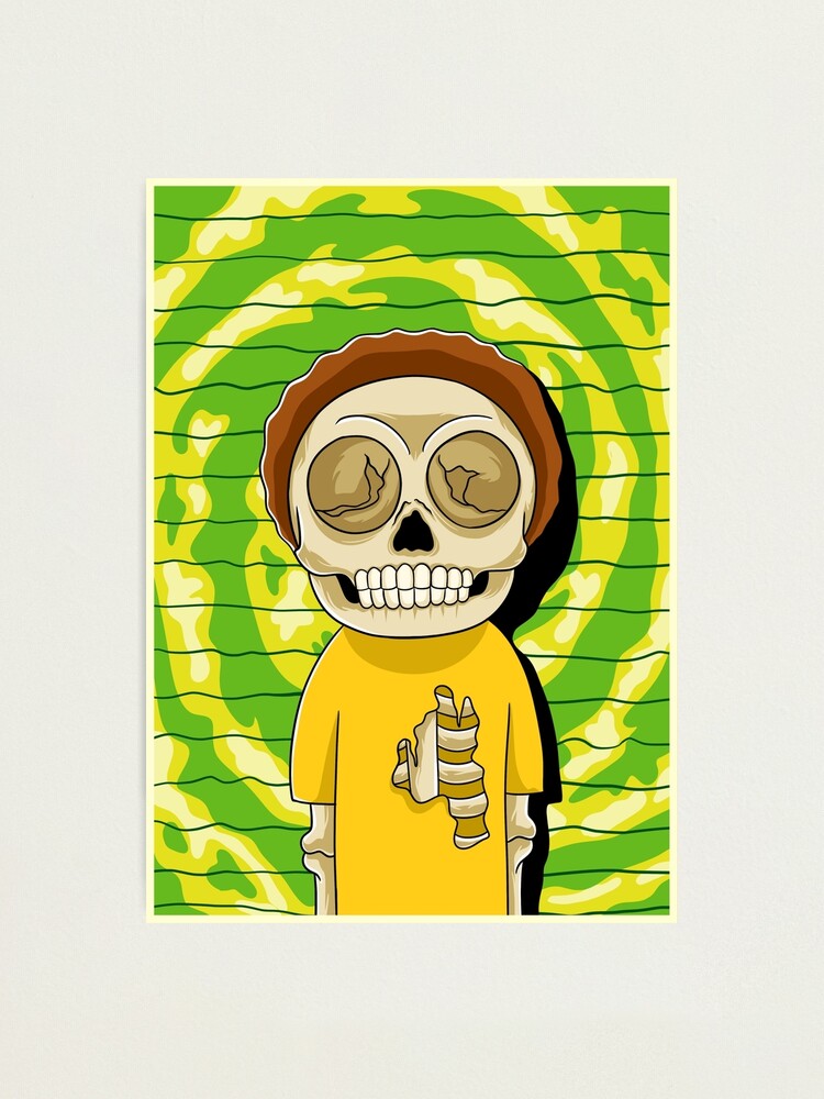 Alternate view of morty rick and morty skull Photographic Print