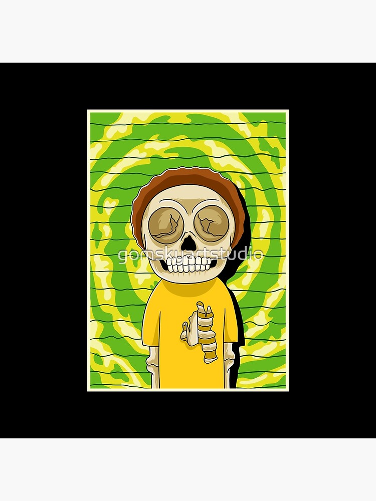 morty rick and morty skull by gomskyartstudio
