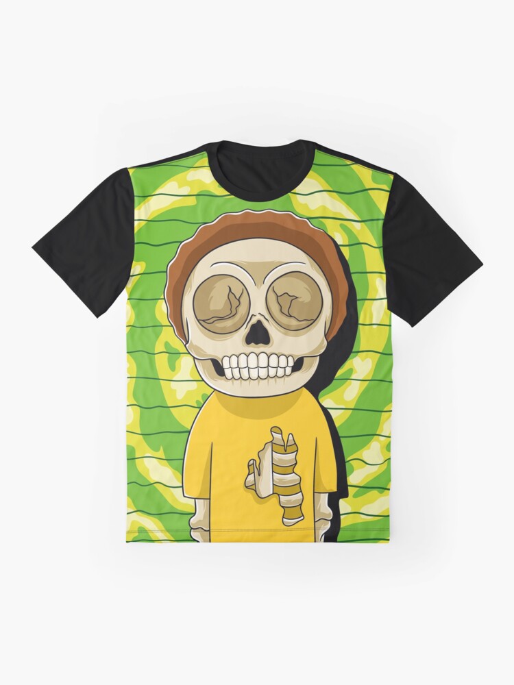 Alternate view of morty rick and morty skull Graphic T-Shirt